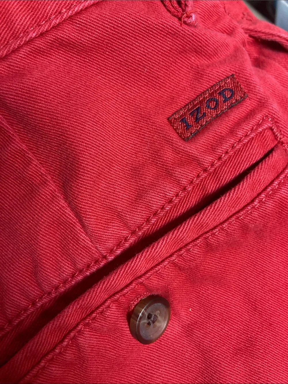 Izod Red Flat Front Men's Shorts